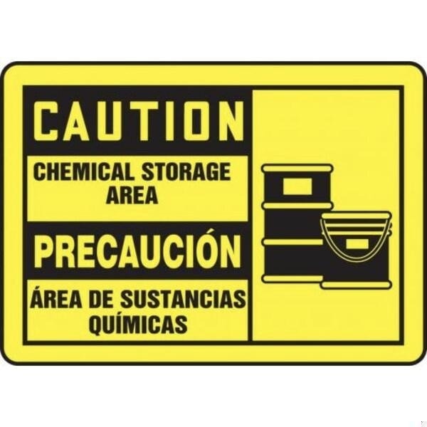 Accuform BILINGUAL OSHA CAUTION Safety Sign SBMCHG053MXP SBMCHG053MXP - main